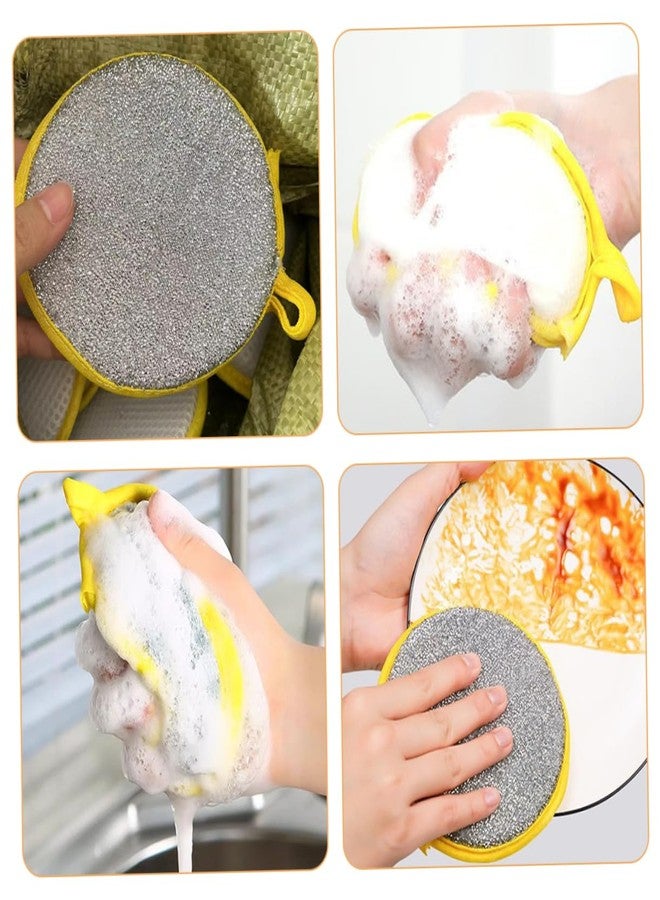 BUGUUYO High-Efficiency Round Kitchen Sponges 10pcs Double-Sided Dish Scrubbers Quick Stain Remover Breathable Material - Image 3